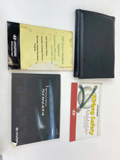 2009 09 HYNDAI SONATA OWNERS OWNER'S MANUAL HANDBOOK SUPPLEMENT SET W/ CASE OEM