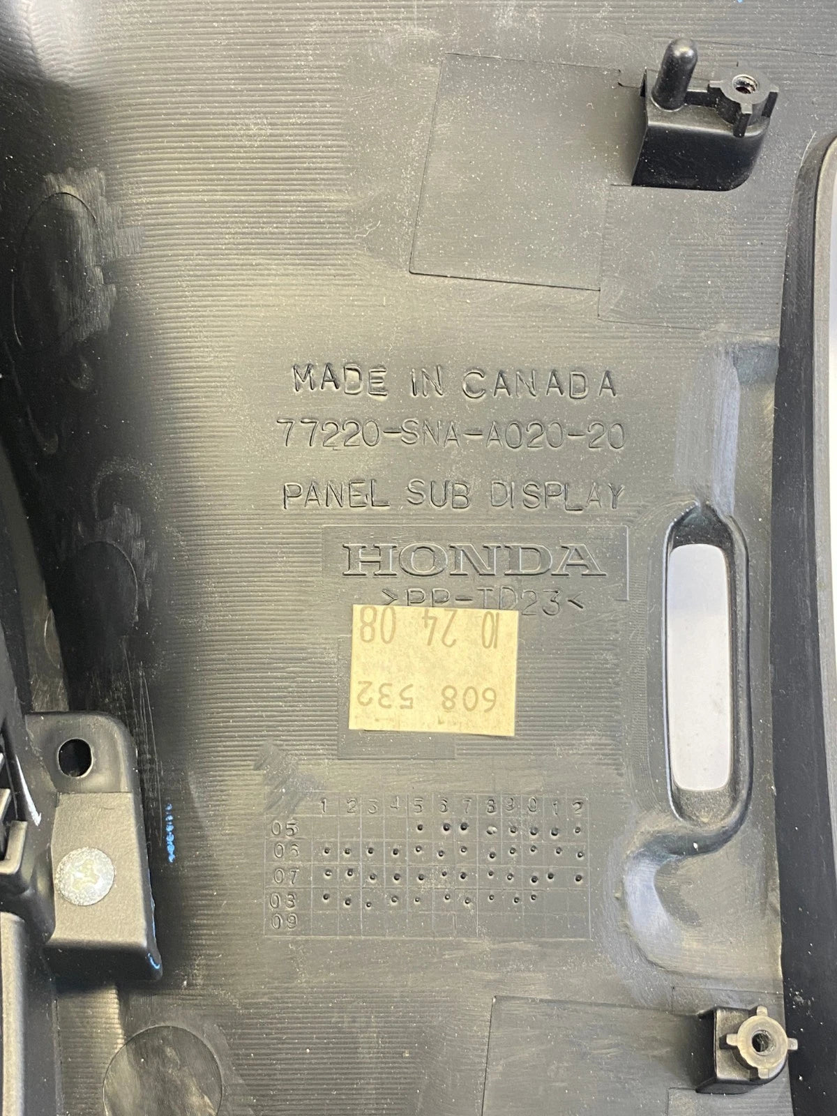 2006-2011 HONDA CIVIC DASH SPEEDOMETER BEZEL FRONT OEM FACTORY 77220-SNA-A020-20
