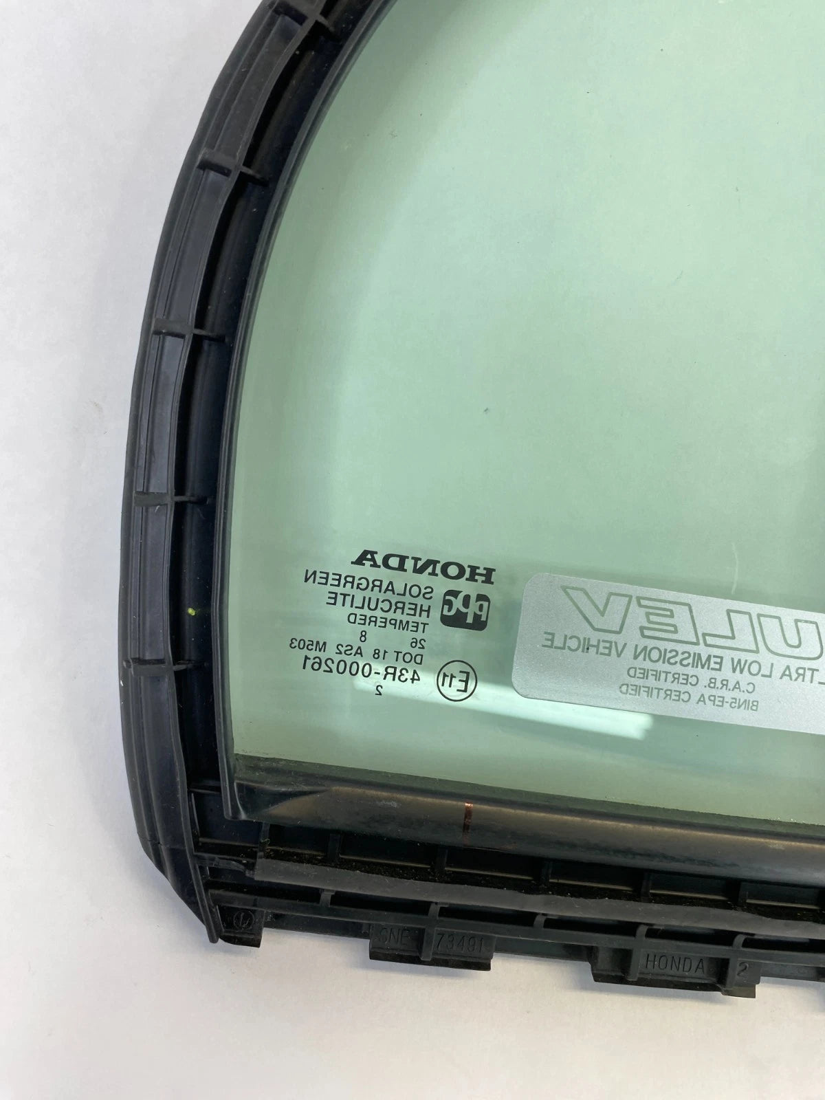 06-11 HONDA CIVIC REAR LEFT DOOR QUARTER WINDOW GLASS W/ WEATHERSTRIP 73491-SNE