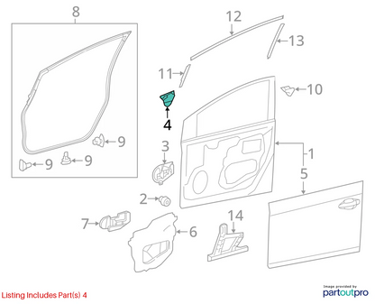 10-15 TOYOTA PRIUS FRONT RIGHT DOOR INNER MIRROR CORNER LOCK STRIKER COVER OEM