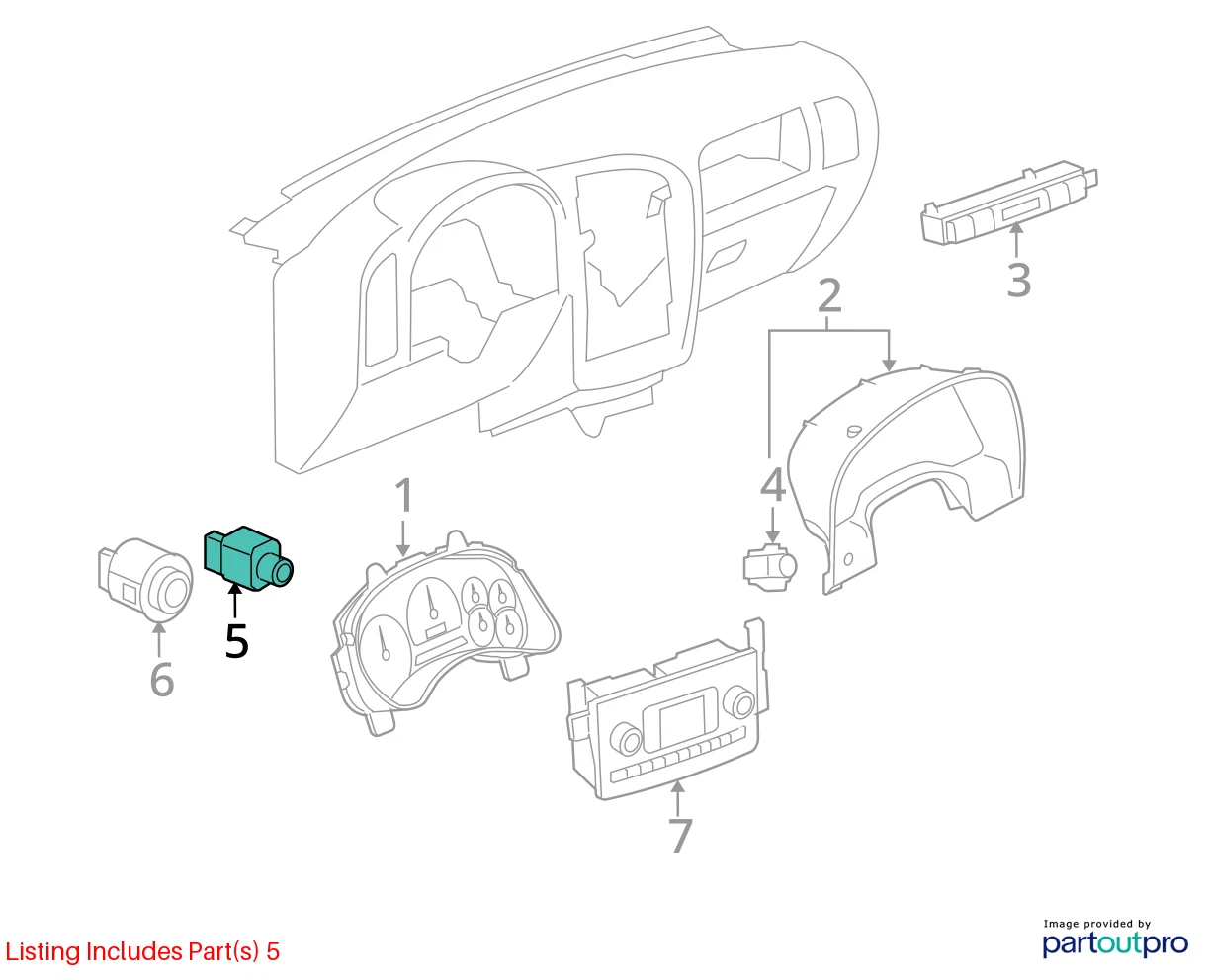 2005-2009 SAAB 9-7X INSTRUMENT PANEL DIMMER RHEOSTAT CONTROL SWITCH 15254886