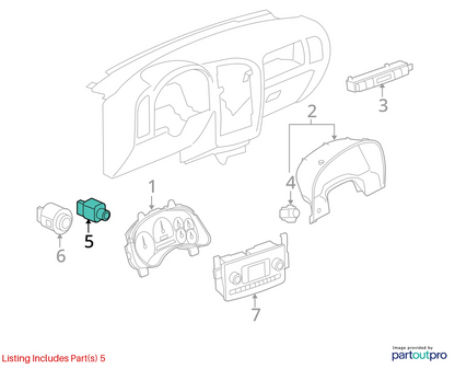 2005-2009 SAAB 9-7X INSTRUMENT PANEL DIMMER RHEOSTAT CONTROL SWITCH 15254886