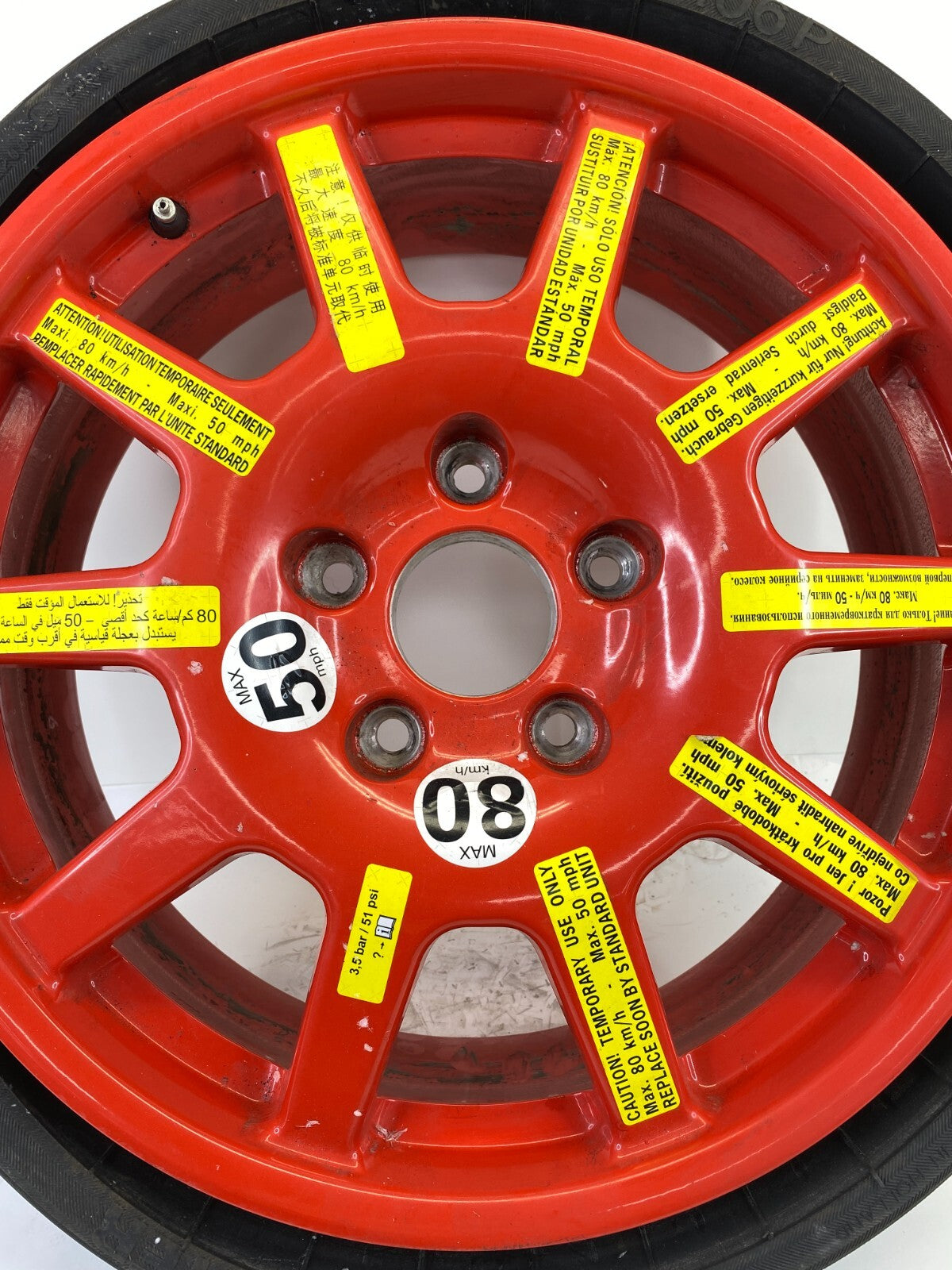 11-14 Volkswagen Touareg Emergency Spare Tire Wheel Compat Donut T195/75-18 106P