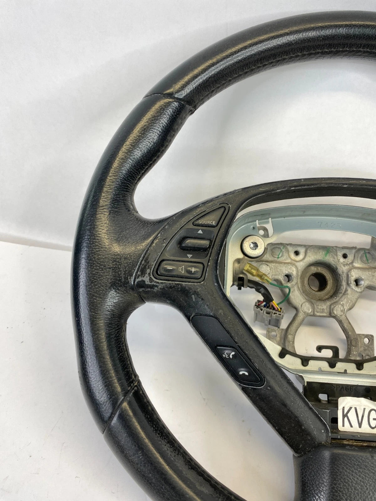 2007 2008 INFINITI G35 SEDAN STEERING WHEEL WITH SWITCHES BLACK LEATHER OEM