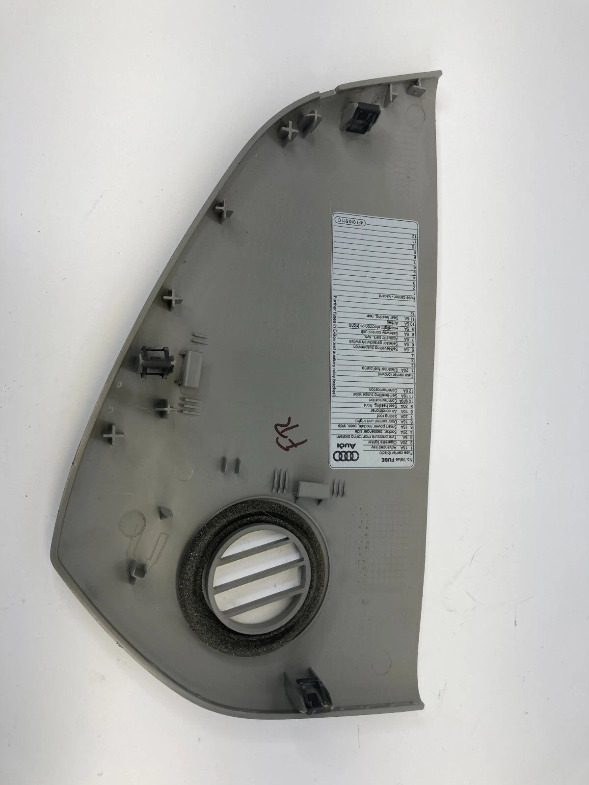 2005-2007 AUDI A6 QUATTRO DASH RIGHT END CAP BEZEL FUSE BOX COVER 4F1010511 OEM