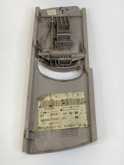 00 01 AUDI A6 QUATTRO FRONT LEFT UPPER B PILLAR CENTER COVER TRIM 4B0867243F OEM
