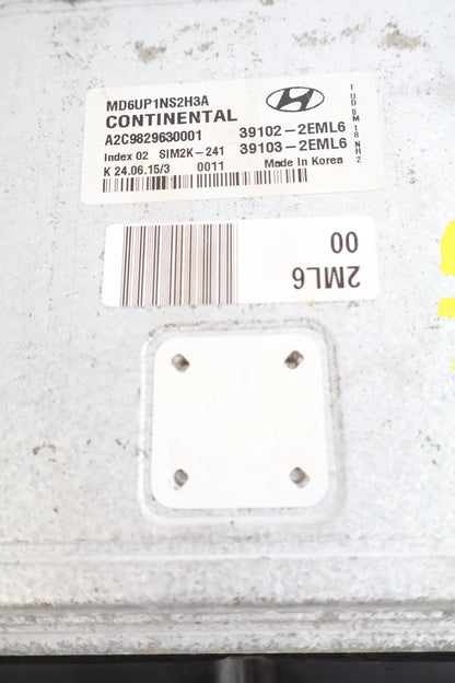 2014-2016 HYUNDAI ELANTRA 1.8L AT ENGINE COMPUTER CONTROL MODULE ECU 39102-2EML6