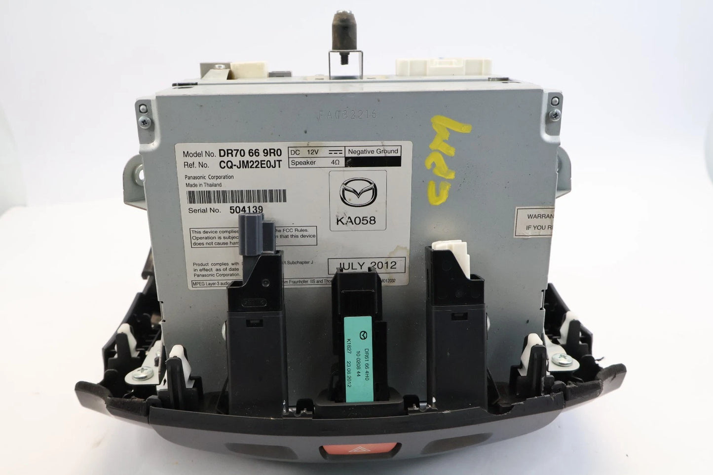 2013 2014 MAZDA2 MAZDA 2 AM/FM RADIO RECEIVER DISC CD PLAYER MP3 WMA DR70-66-9R0