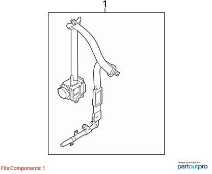 2010-2013 SUZUKI KIZASHI FRONT RIGHT SEAT BELT RETRACTOR W/ PRETENSIONER OEM