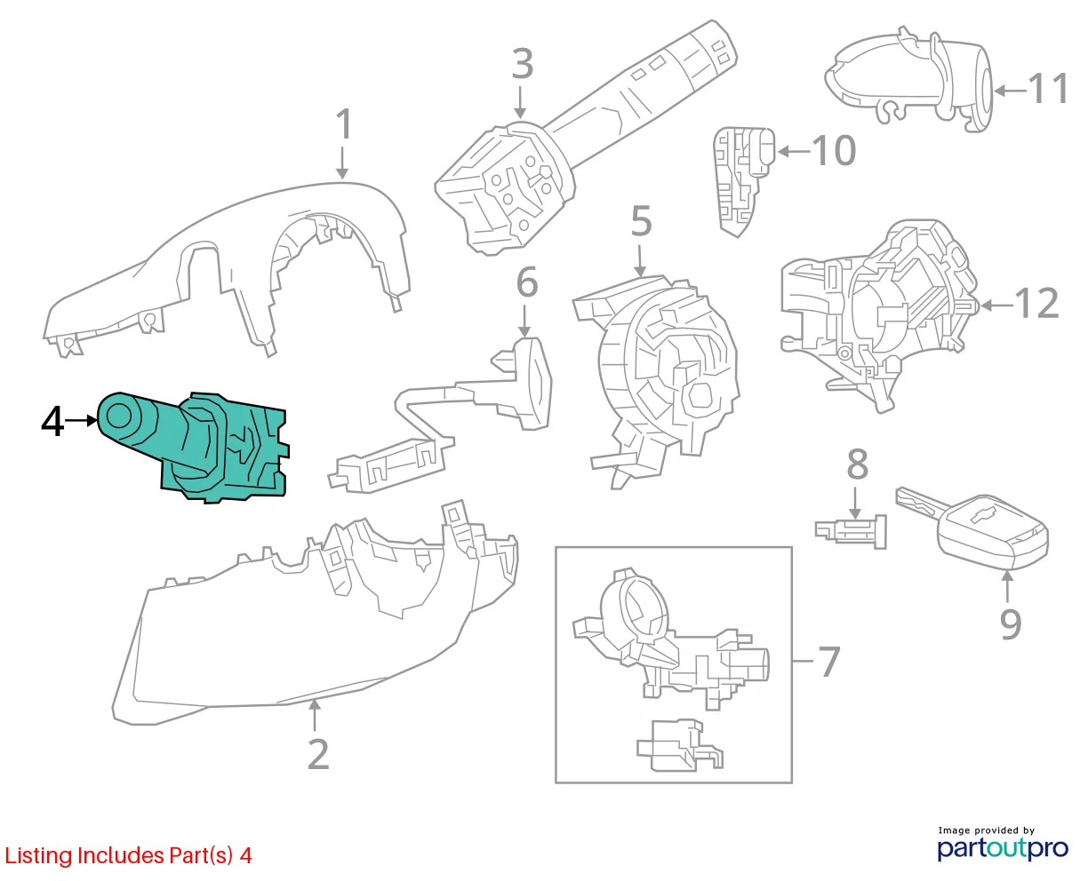 2013-2018 CHEVROLET SONIC HEADLIGHT TURN SIGNAL DIMMER SWITCH LEVER OEM 23423701
