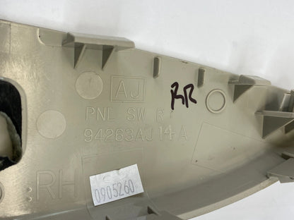 10-14 SUBARU OUTBACK REAR RIGHT DOOR WINDOW SWITCH PANEL TRIM COVER 94263AJ14A