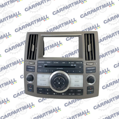 06-08 INFINITI FX35 DASHBOARD RADIO NAVIGATION PLAYER CLIMATE CONTROL BEZEL TRIM