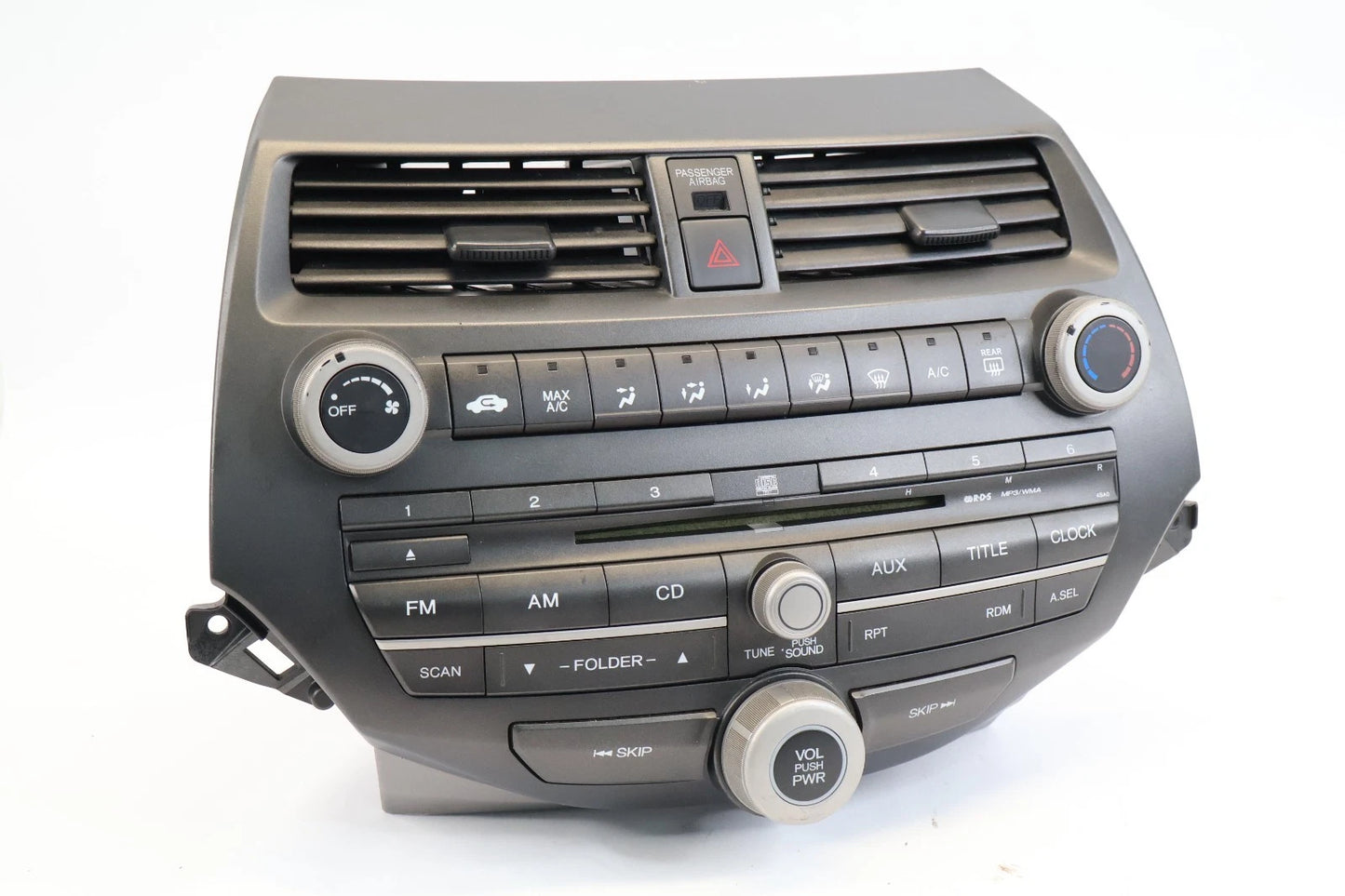 08-11 HONDA ACCORD AM/FM RADIO RECEIVER MP3 SINGLE CD W/ CLIMATE 39100TA0A01 OEM