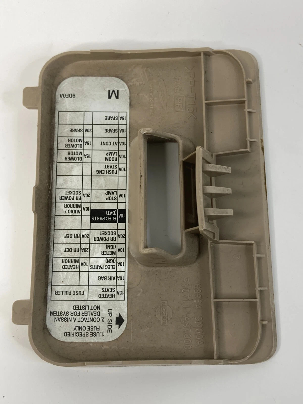 09-14 NISSAN MAXIMA DASH CABIN INTERIOR FUSE BOX LID DOOR TRIM COVER 68964-9N00A