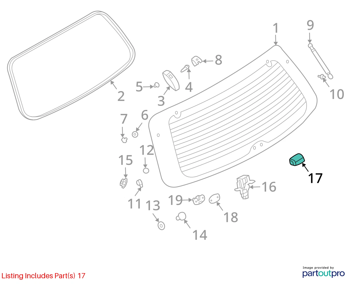 2003-2009 KIA SORENTO TAILGATE GLASS OPEN HANDLE GRIP ASSEMBLY 81790-3E000 OEM