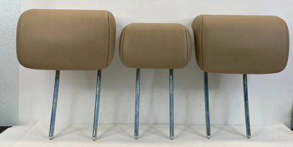 2008-2012 LAND ROVER LR2 REAR CENTER LH RH SIDE HEADREST HEAD SET OF 3 BEIGE OEM