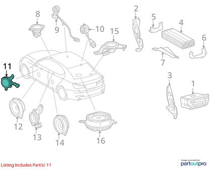 2006-2013 LEXUS IS250 FRONT LEFT DOOR AUDIO SPEAKER TWEETER 86160-53250 OEM