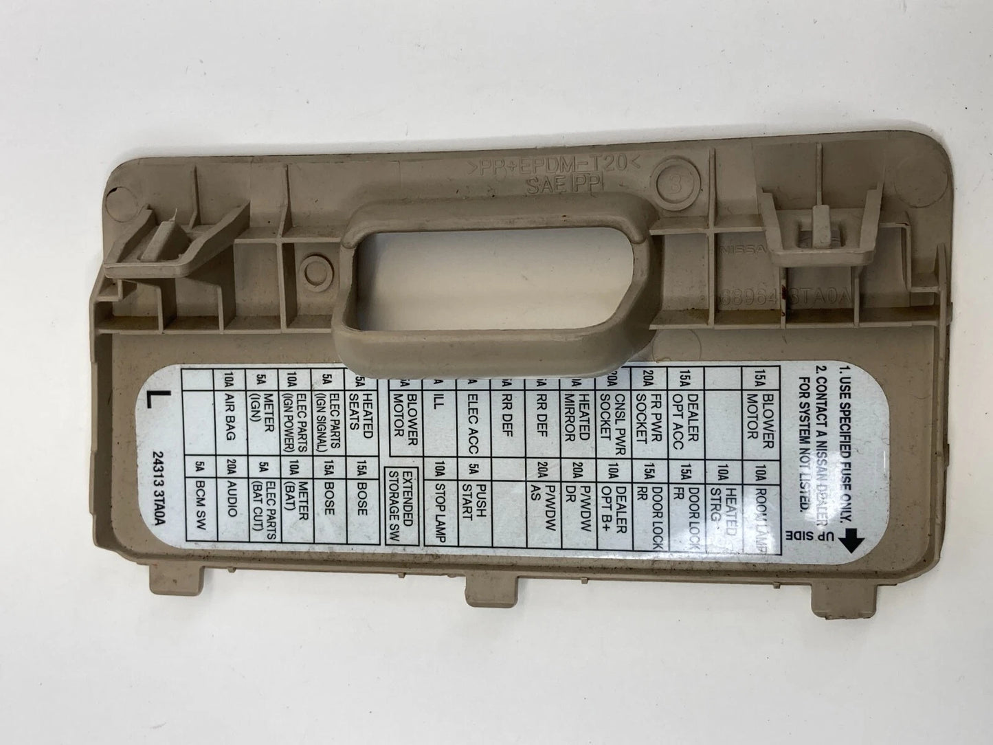 2013-2015 NISSAN ALTIMA DASH LEFT FUSE RELAY BOX DOOR LID TRIM COVER 68964-3TA0A