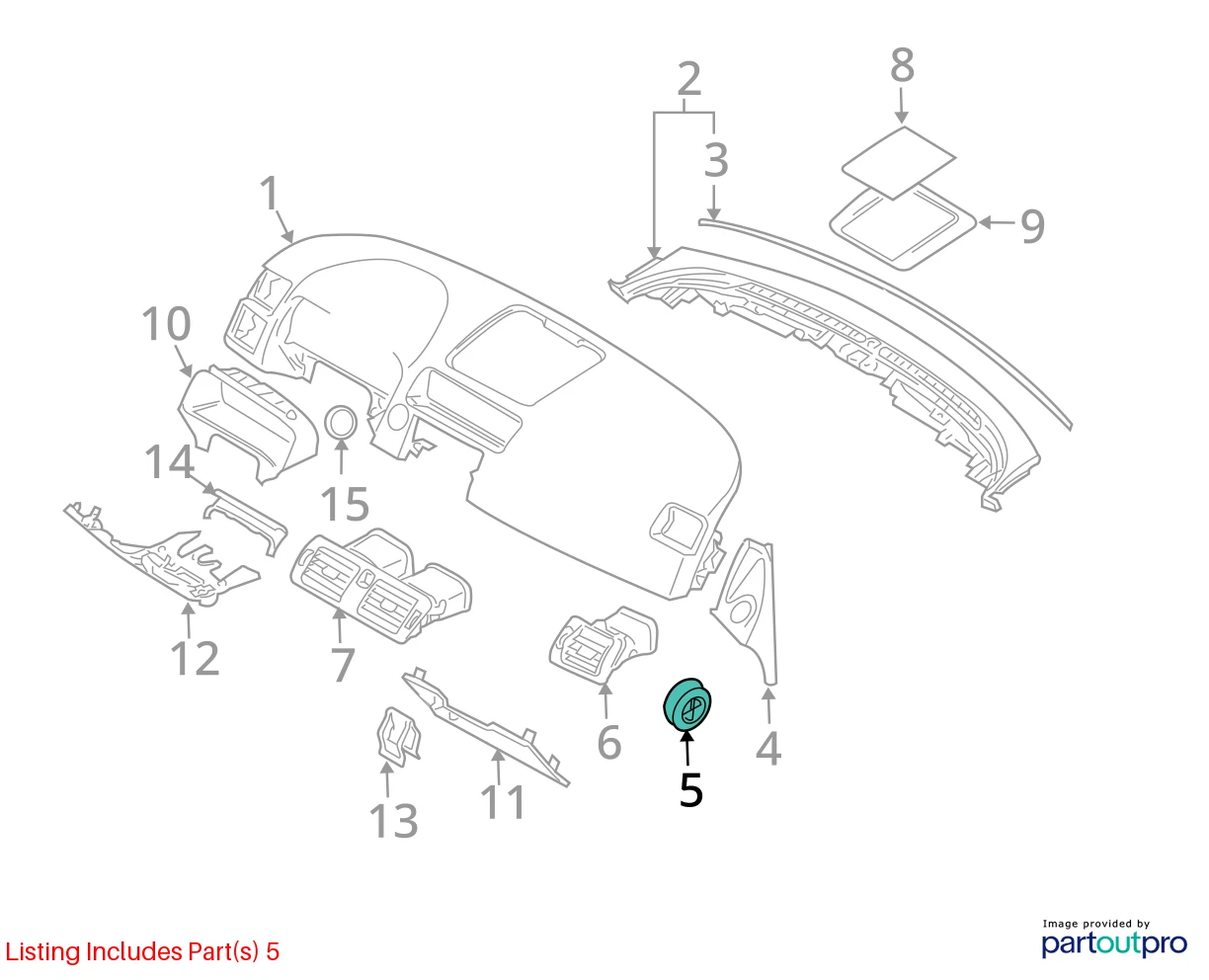 04-11 VOLVO S40 FRONT DASH LEFT DRIVER SIDE END CAP TRIM COVER PANEL 8650577 OEM