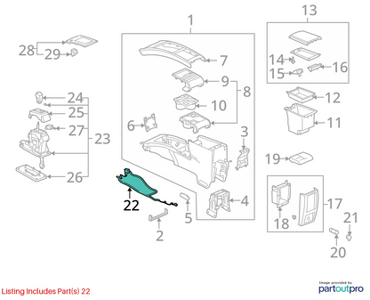 2004 2005 2006 CADILLAC SRX CENTER CONSOLE FLOOR WIRING WIRE HARNESS 25761664