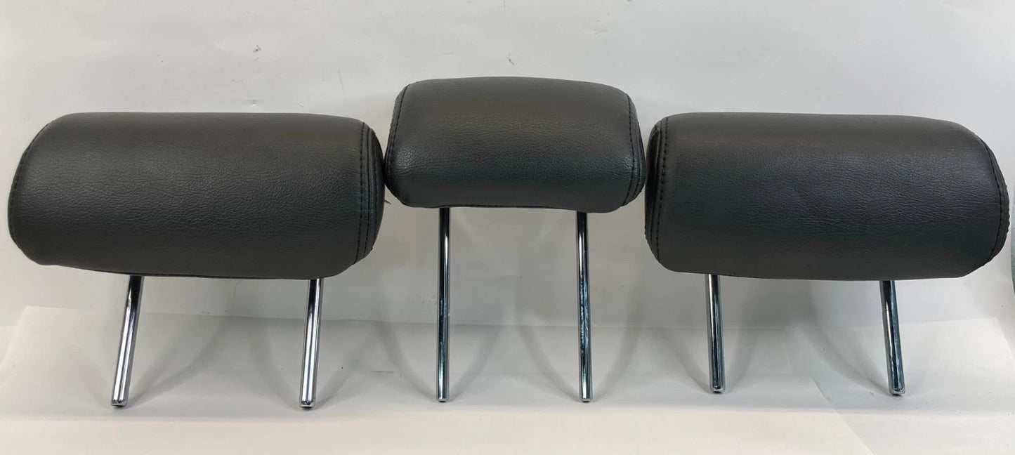 04-09 TOYOTA PRIUS REAR LEFT RIGHT & MIDDLE SEAT HEADREST SET DARK GRAY LEATHER