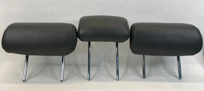 04-09 TOYOTA PRIUS REAR LEFT RIGHT & MIDDLE SEAT HEADREST SET DARK GRAY LEATHER