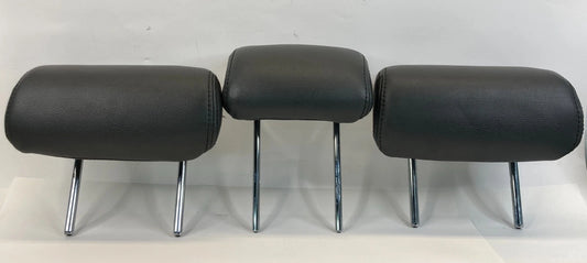 04-09 TOYOTA PRIUS REAR LEFT RIGHT & MIDDLE SEAT HEADREST SET DARK GRAY LEATHER