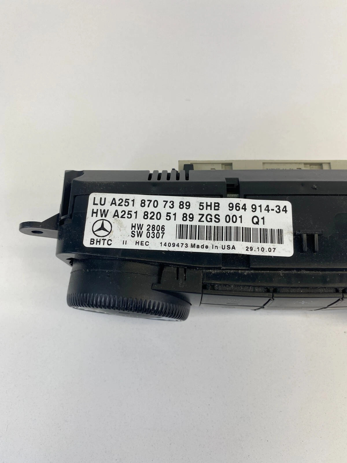 06-12 MERCEDES R350 07-09 ML320 GL320 AC HEATER CLIMATE CONTROL 2518707389 OEM