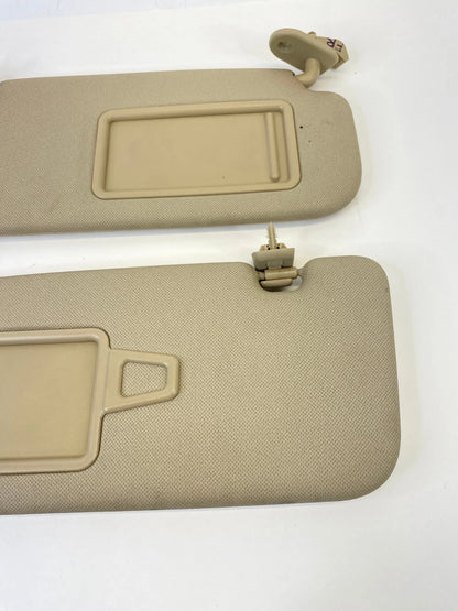 12 13 HYUNDAI ACCENT SUNVISOR LEFT & RIGHT SIDE VANITY W CLIPS PAIR SET BEIGE