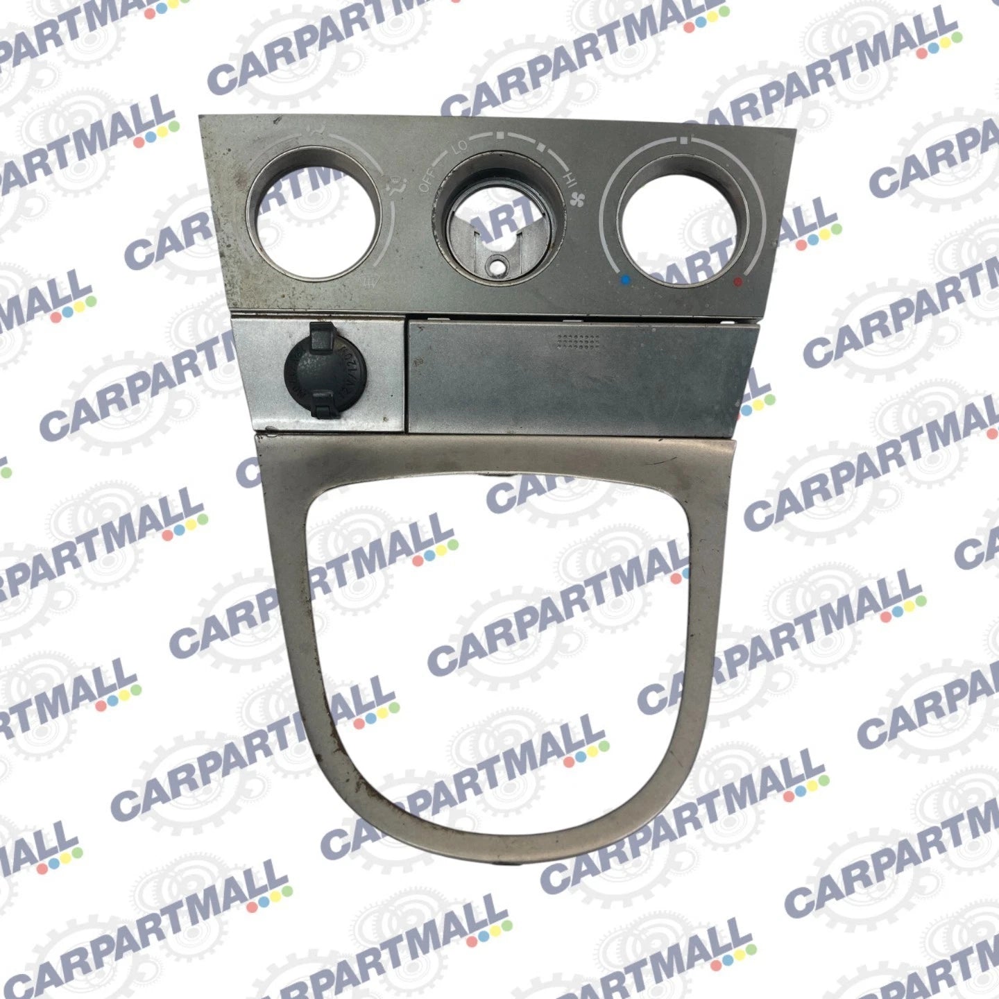 03-08 TOYOTA MATRIX SHIFTER CLIMATE CONTROL TRIM BEZEL W STORAGE & POWER OUTLET
