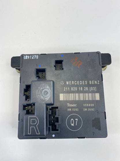 2003-2006 MERCEDES-BENZ E500 REAR RIGHT BACK SIDE DOOR CONTROL MODULE 2118201626
