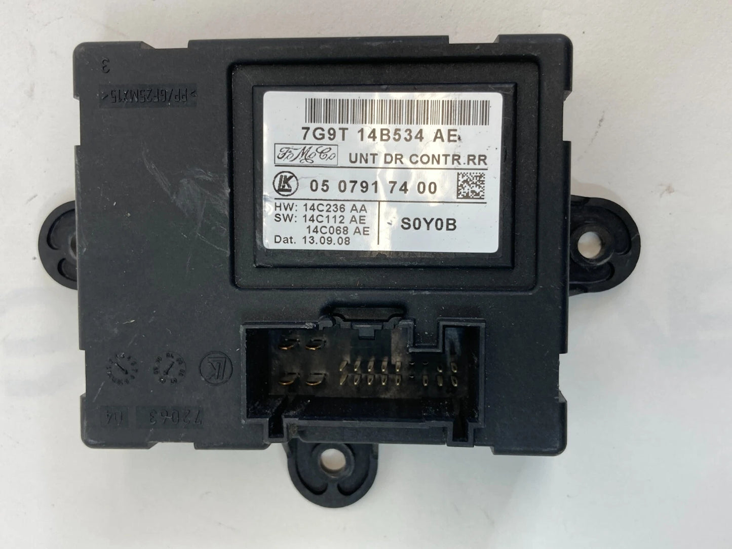 2009 09 JAGUAR XF REAR RIGHT SIDE DOOR CONTROL COMPUTER MODULE 7G9T-14B534-AE