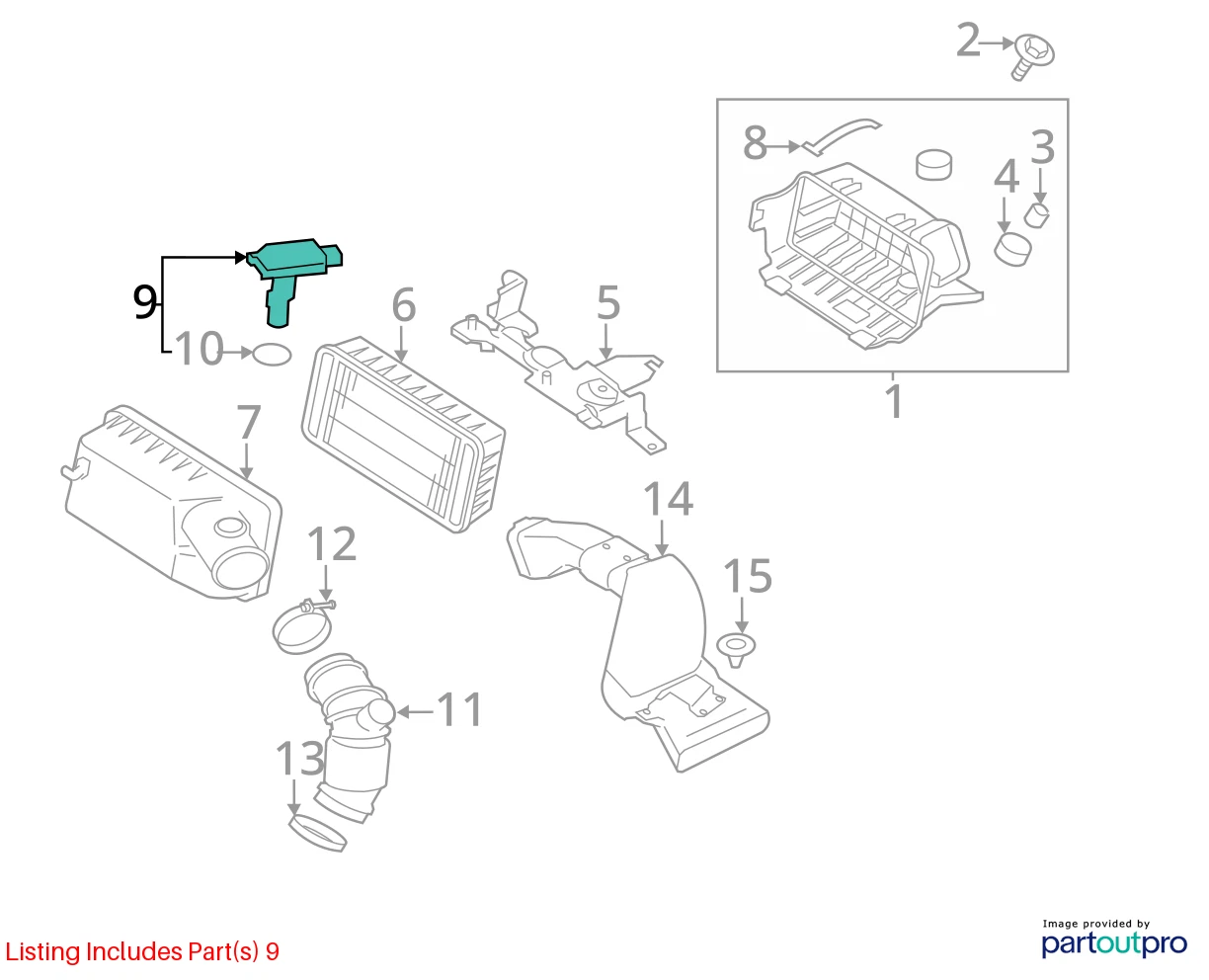 2011-2014 MITSUBISHI OUTLANDER SPORT AIR MASS FLOW METER SENSOR MAF MR985187