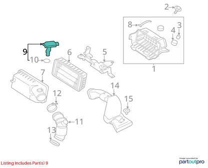 2011-2014 MITSUBISHI OUTLANDER SPORT AIR MASS FLOW METER SENSOR MAF MR985187
