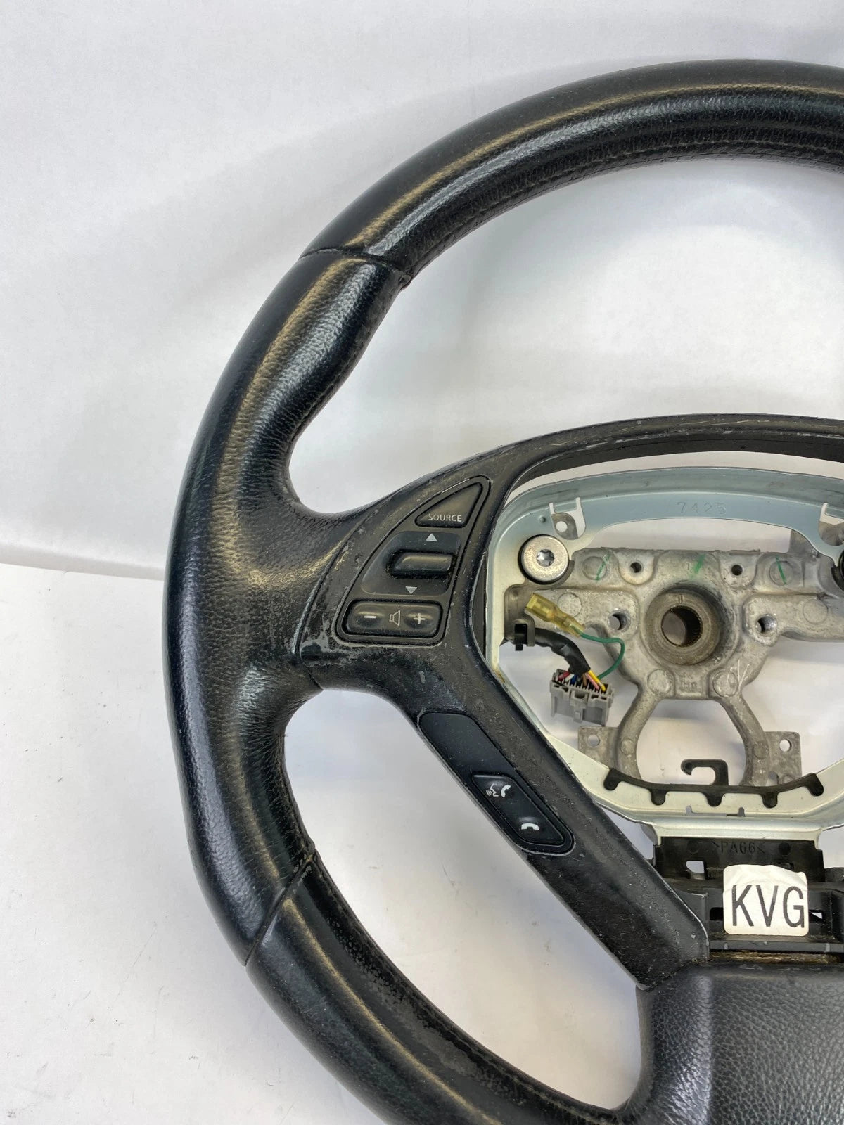 2007 2008 INFINITI G35 SEDAN STEERING WHEEL WITH SWITCHES BLACK LEATHER OEM