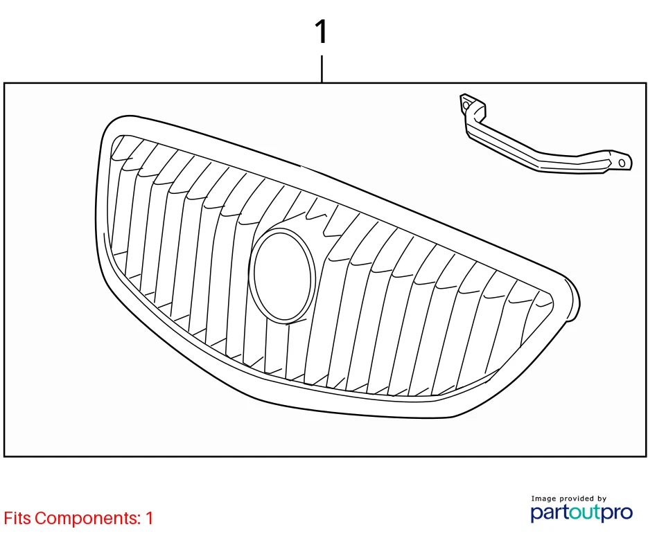 2008-2012 BUICK ENCLAVE UPPER FRONT BUMPER CENTER GRILL GRILLE 20828544 OEM