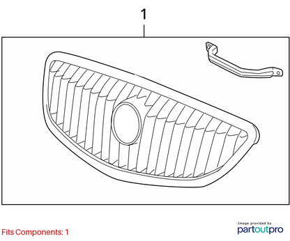 2008-2012 BUICK ENCLAVE UPPER FRONT BUMPER CENTER GRILL GRILLE 20828544 OEM