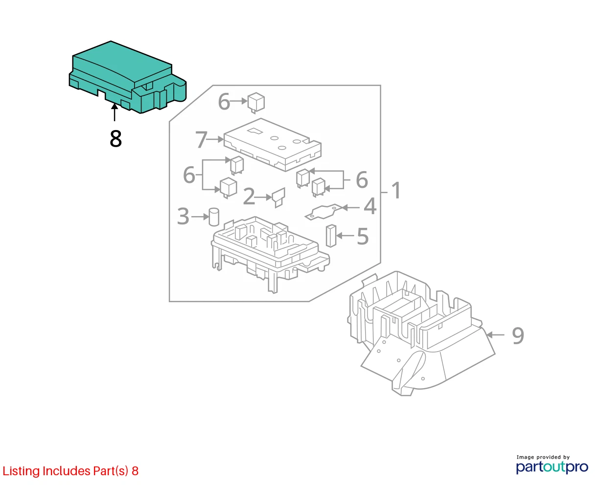 2006 GMC ENVOY 4.2L L6 ENGINE COMPARTMENT UPPER FUSE BOX CAP COVER LID 15141562