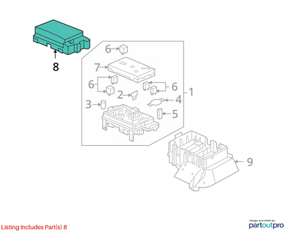 2006 GMC ENVOY 4.2L L6 ENGINE COMPARTMENT UPPER FUSE BOX CAP COVER LID 15141562