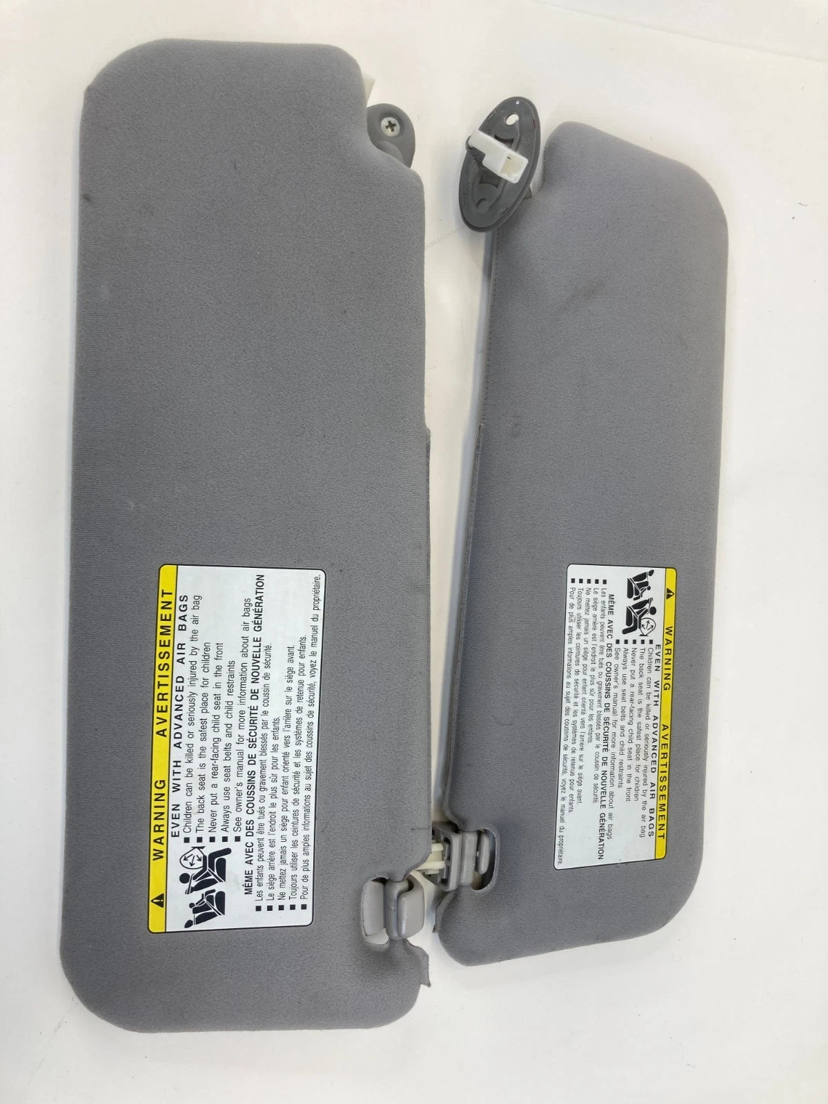 2006-2009 TOYOTA PRIUS SUN VISOR PAIR SET DRIVER PASSENGER GRAY W/ MIRROR OEM