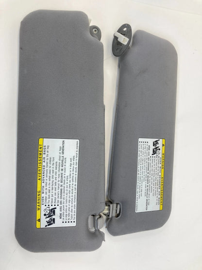 2006-2009 TOYOTA PRIUS SUN VISOR PAIR SET DRIVER PASSENGER GRAY W/ MIRROR OEM