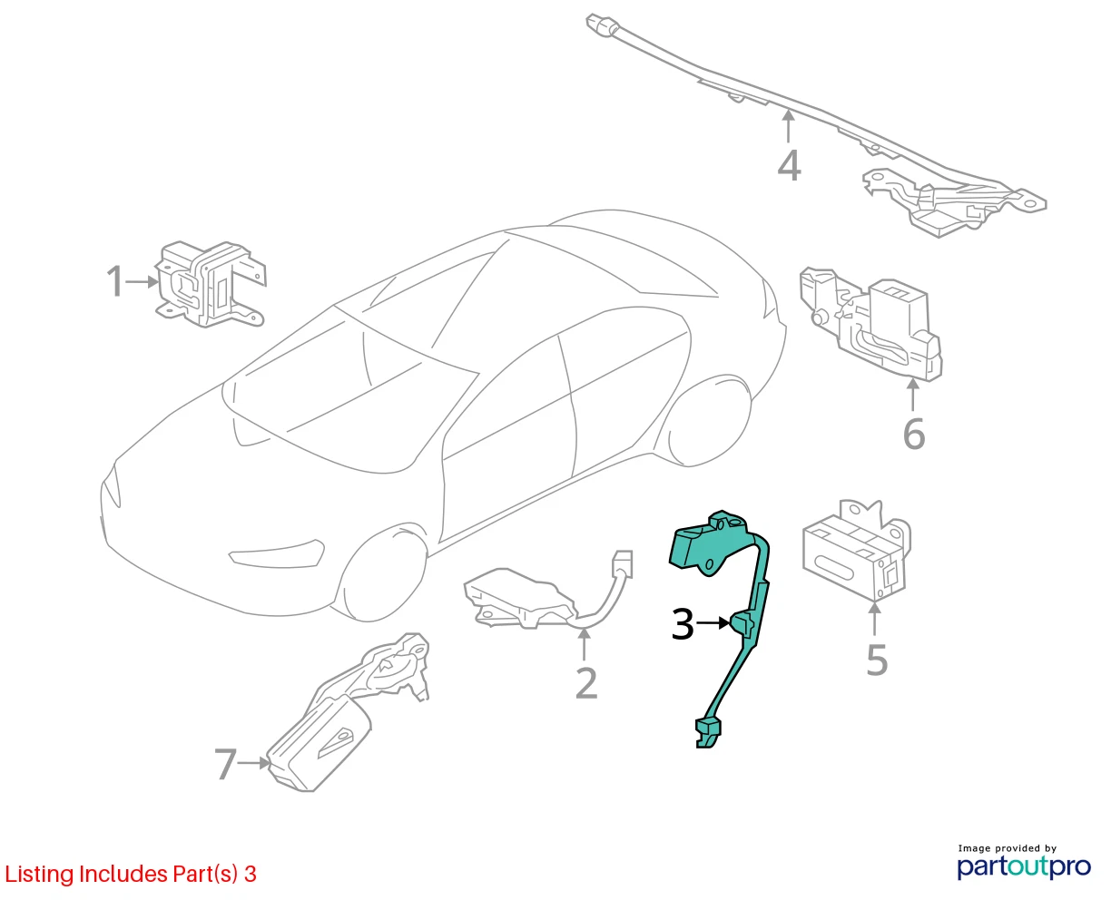 08-17 MITSUBISHI LANCER REAR LEFT KEYLESS ENTRY ANTENNA RECEIVER MN141582