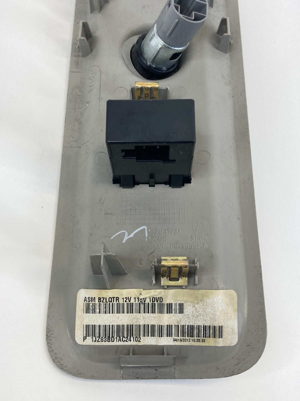 2008-2016 Chrysler Town & Country Rear Power Outlet Switch Trim Panel 1JZ83TRM