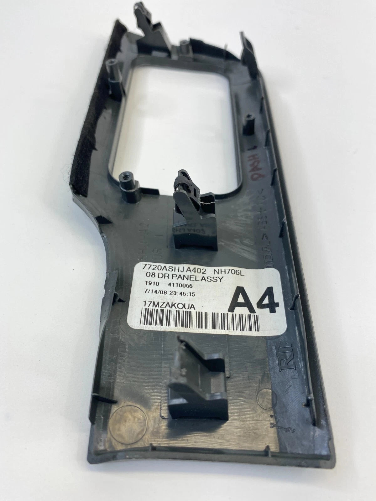 05-10 HONDA ODYSSEY DASH LEFT SLIDING DOOR SWITCH COVER TRIM BEZEL 7720ASHJA402