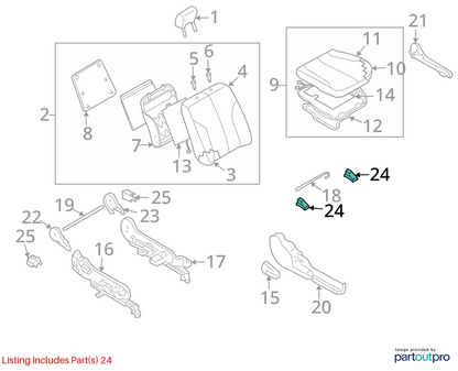 04-08 NISSAN MAXIMA FRONT RIGHT SEAT FRONT LEFT SIDE TRACK END COVER 87507-7Y000