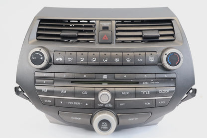 08-11 HONDA ACCORD AM/FM RADIO RECEIVER MP3 SINGLE CD W/ CLIMATE 39100TA0A01 OEM