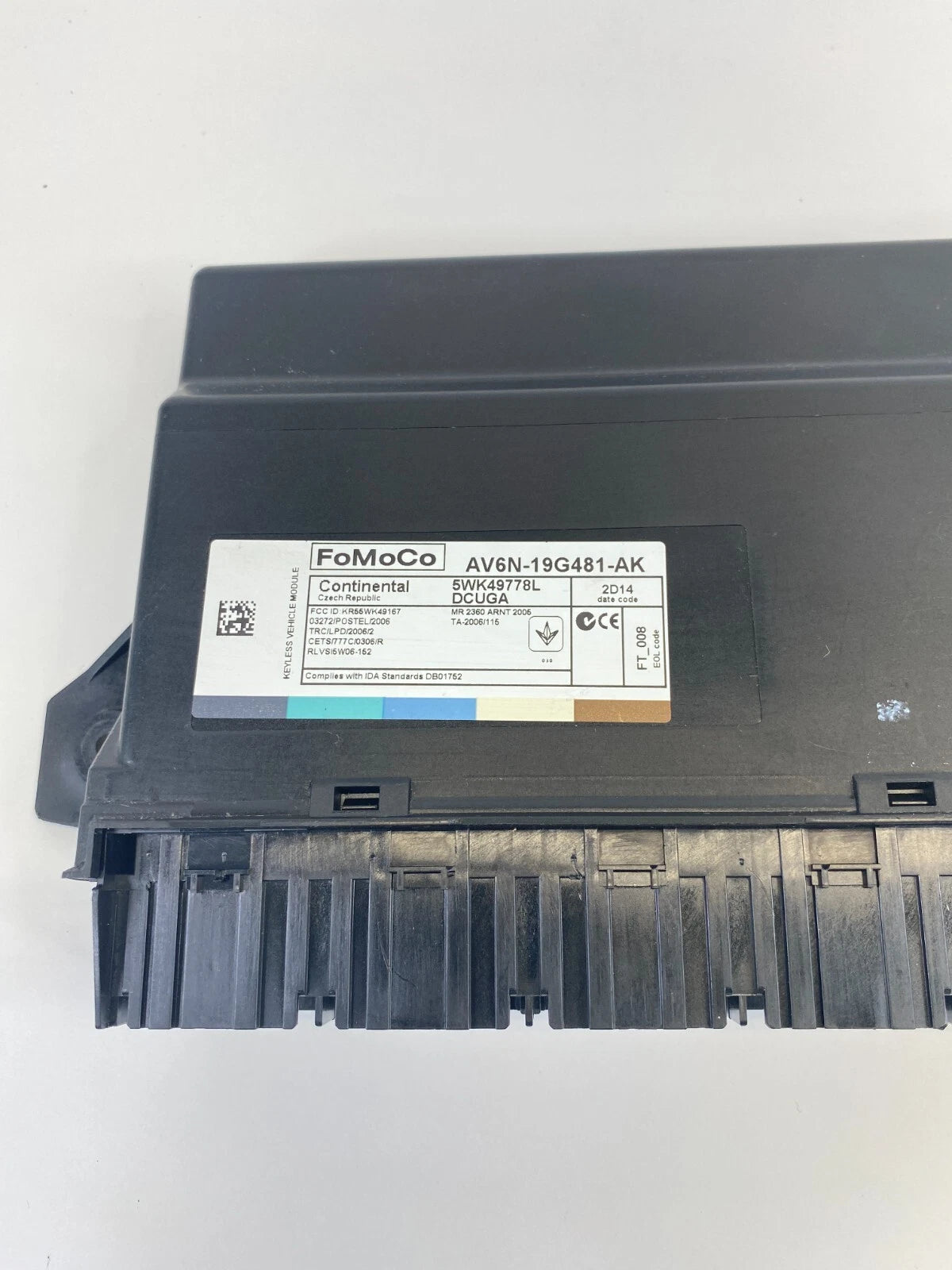 13-16 FORD ESCAPE 1.6L AT KEYLESS ENTRY LOCKING CONTROL MODULE AV6N-19G481-AK
