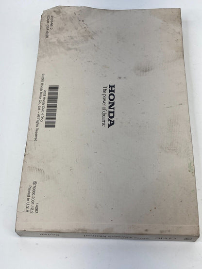 2002 02 Honda Civic Sedan 4-DR Owners Manual Guide Book OEM