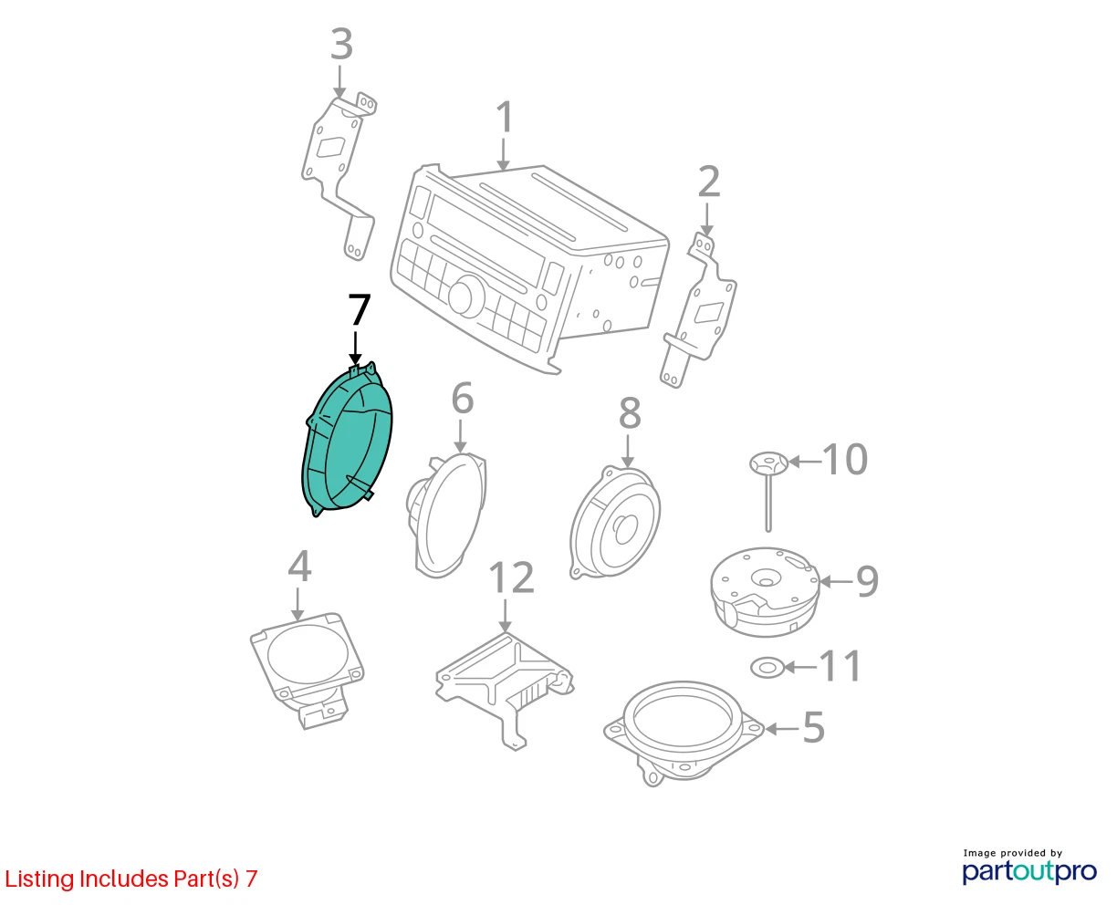 08-13 NISSAN ROGUE FRONT LEFT DRIVER DOOR AUDIO SPEAKER BRACKET 28167-JM00A OEM