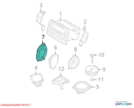 08-13 NISSAN ROGUE FRONT LEFT DRIVER DOOR AUDIO SPEAKER BRACKET 28167-JM00A OEM